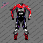 Aleix Espargaro MotoGP 2023 Aprilia Motorcycle Leather Racing Suit Front