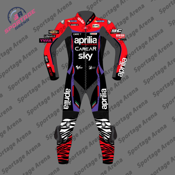 Aleix Espargaro MotoGP 2023 Aprilia Motorcycle Leather Racing Suit Front