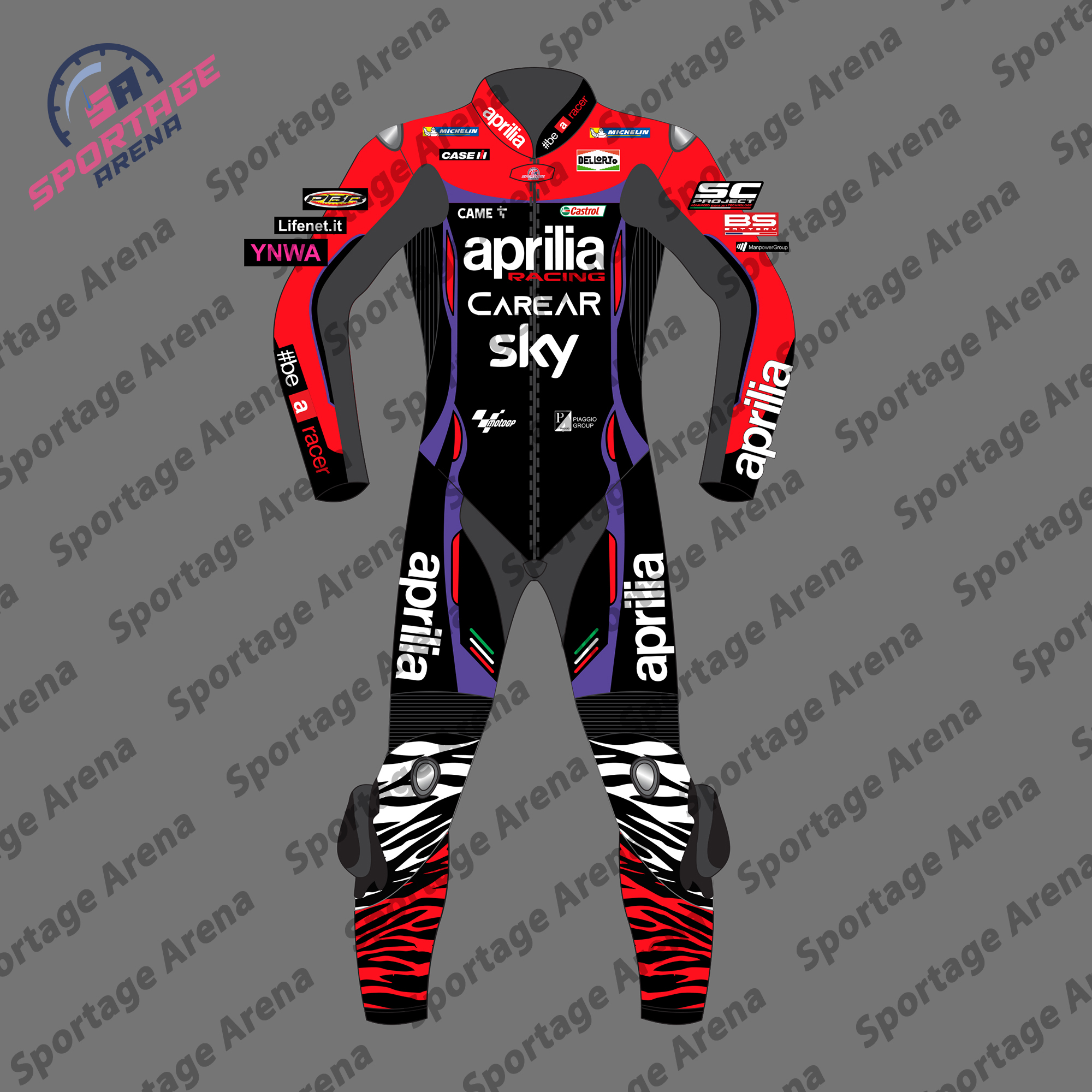 Aleix-Espargaro-MotoGP-2023-Aprilia-Racing-Suit-F Aleix Espargaro MotoGP 2023 Aprilia Motorcycle Leather Racing Suit Front