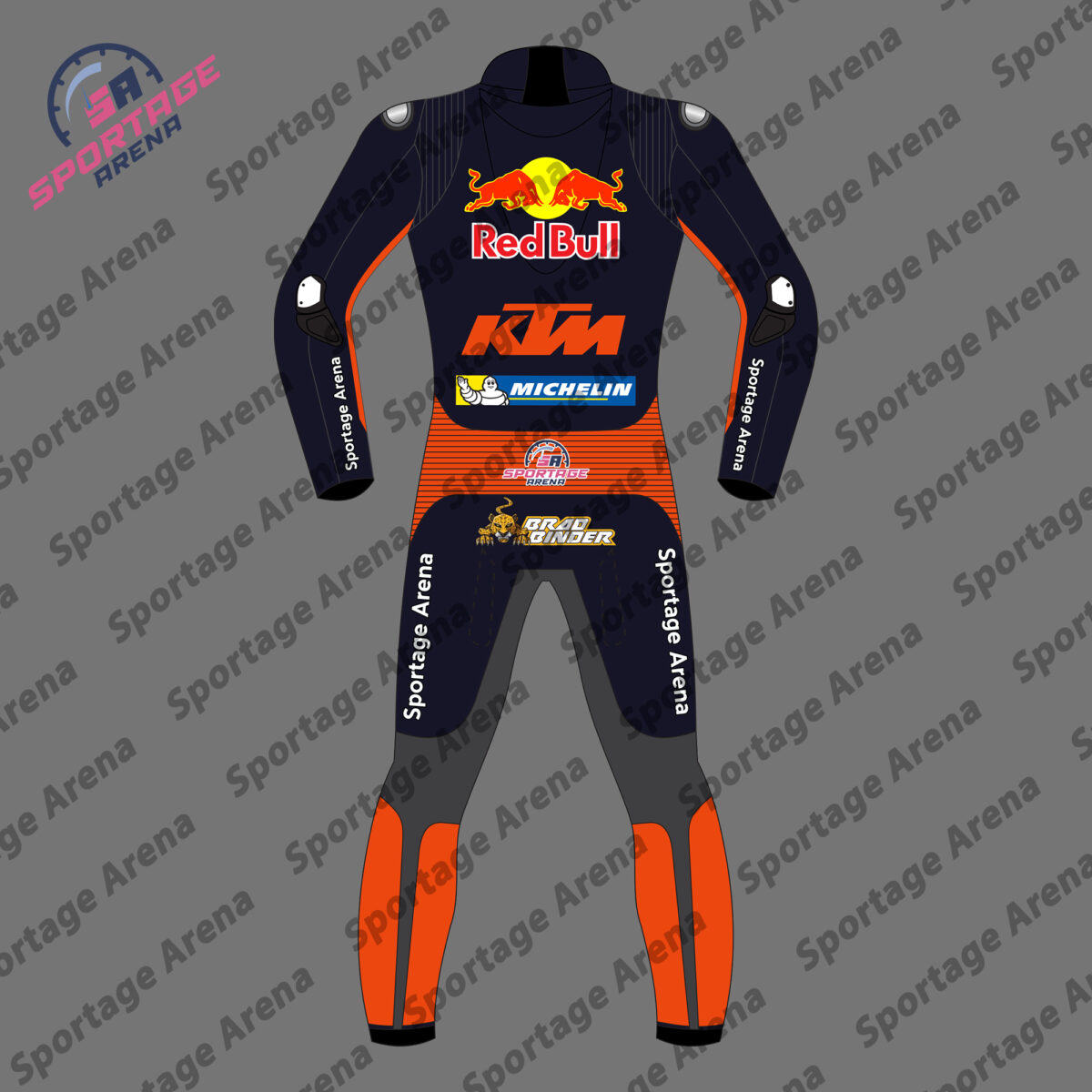 Brad Binder MotoGP 2023 Red bull KTM Racing Leather Suit Back