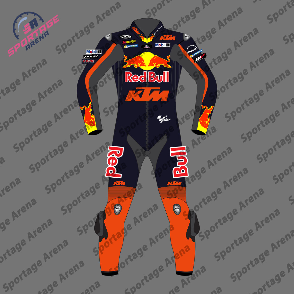 Brad Binder MotoGP 2023 Red bull KTM Racing Leather Suit Front