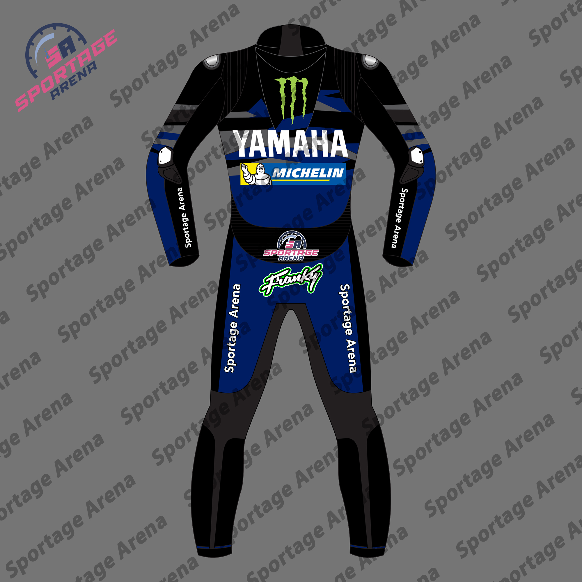Fabio Quartararo Yamaha MotoGP 2023 Monster Energy Bike Race Suit Back Fabio Quartararo Yamaha MotoGP 2023 Monster Energy Bike Race Suit Back
