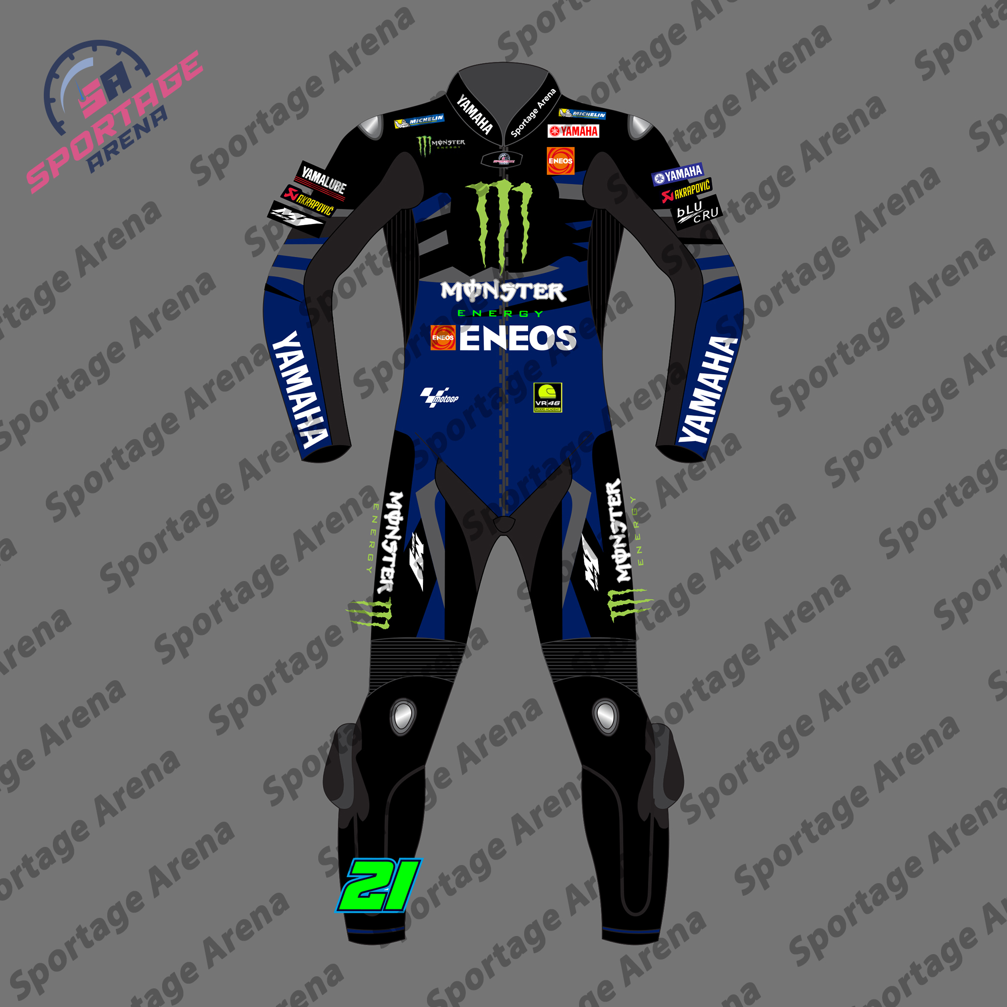 Fabio Quartararo Yamaha MotoGP 2023 Monster Energy Bike Race Suit Front Fabio Quartararo Yamaha MotoGP 2023 Monster Energy Bike Race Suit Front