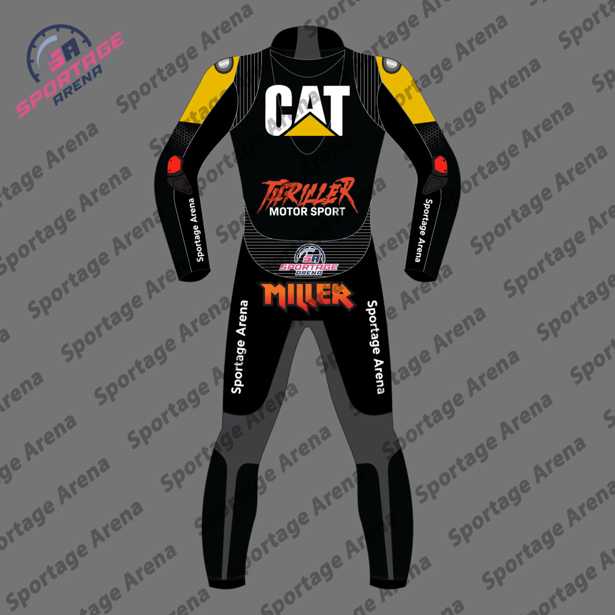 Jack Miller Caterpillar 2023 Thriller Motorcycle Race Suit Back
