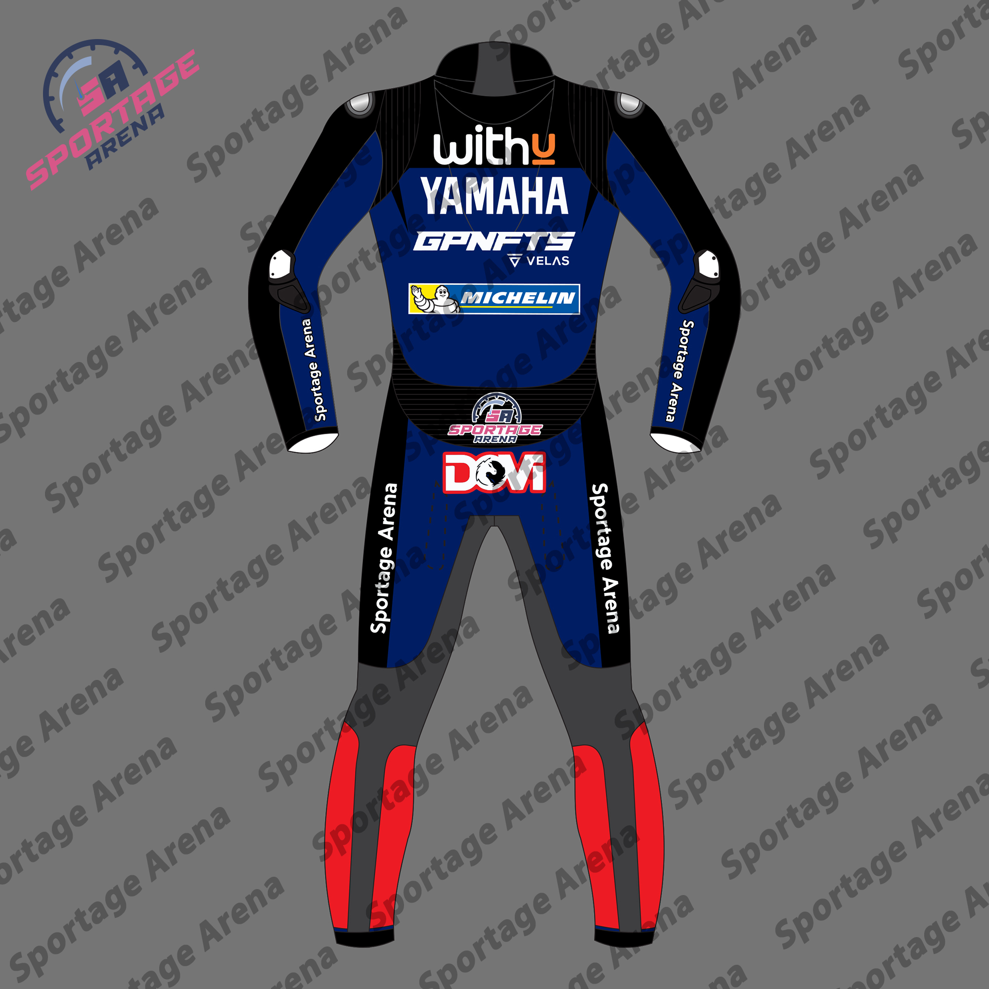 Andrea Dovizioso Yamaha WithU MotoGP 2022 Riding Suit Back Andrea Dovizioso Yamaha WithU MotoGP 2022 Riding Suit Back