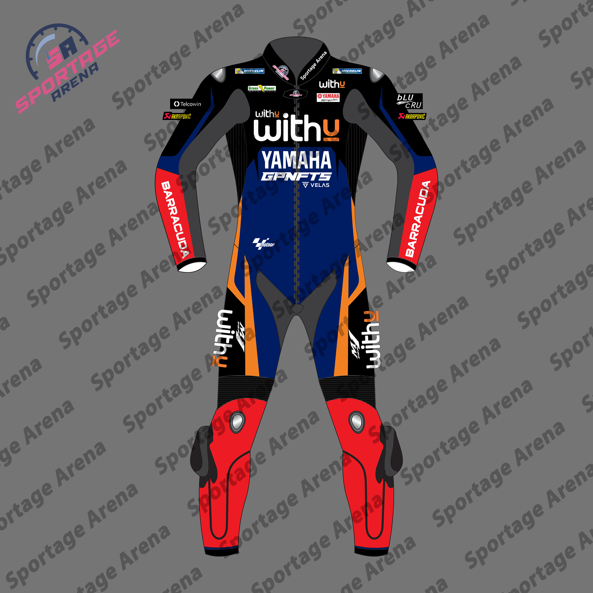 Andrea Dovizioso Yamaha WithU MotoGP 2022 Riding Suit Front Andrea Dovizioso Yamaha WithU MotoGP 2022 Riding Suit Front