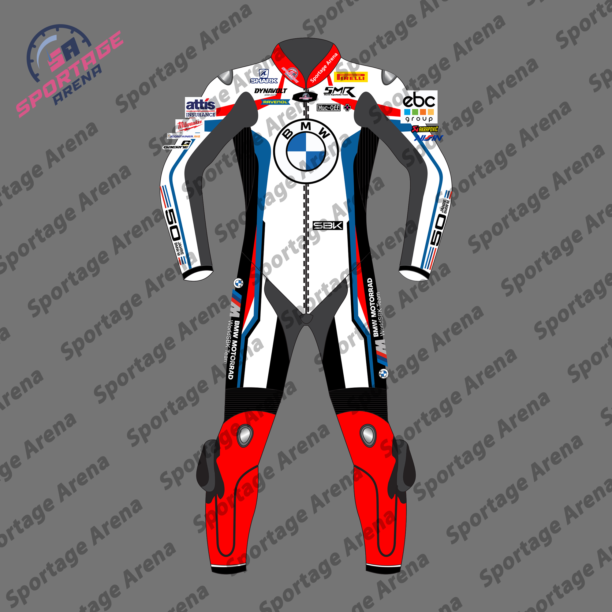 BMW Motorrad Scott Redding SBK 2022 Leather Race Suit Front BMW Motorrad Scott Redding SBK 2022 Leather Race Suit Front