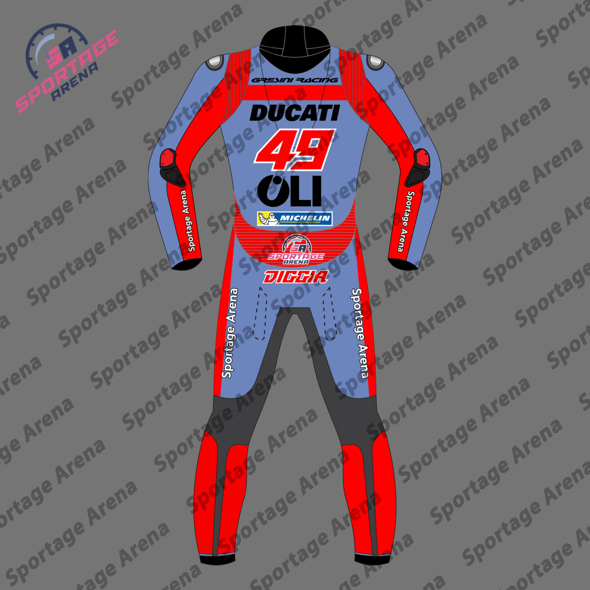 Enea Bastianini Team Gresini Ducati MotoGP 2022 Motorbike Suit Back