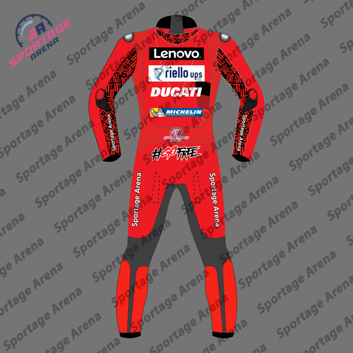 Francesco Bagnaia Ducati MotoGP 2022 Motorcycle Suit Back