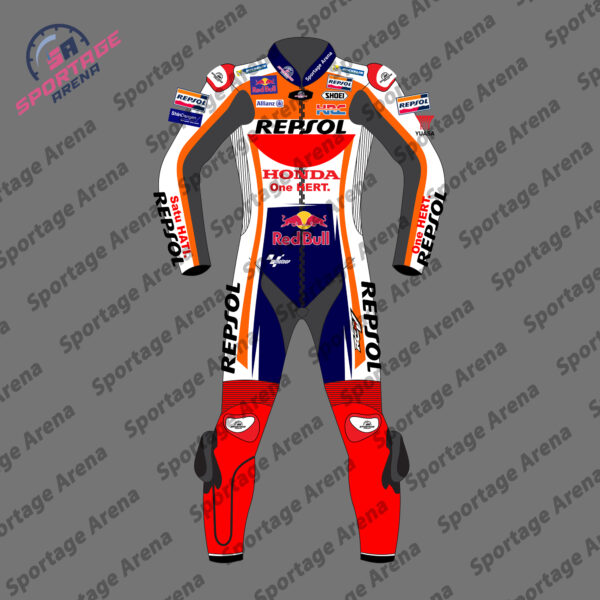 Marc Marquez Honda Repsol MotoGP 2022 Motorcycle Leather Suit Front