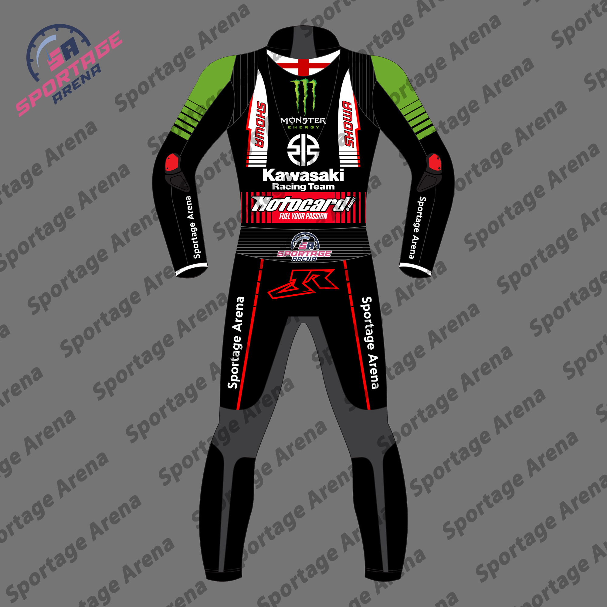 Jonathan Rea Team Kawasaki WSBK 2022 Motorcycle Racing Suit Back Jonathan Rea Team Kawasaki WSBK 2022 Motorcycle Racing Suit Back