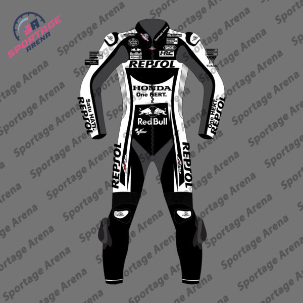 Marc Marquez Repsol 2022 Winter Test Motorcycle Leather Suit Front