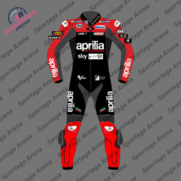 Maverick Vinales MotoGP 2022 Aprilia Motorbike Race Leather Suit Front