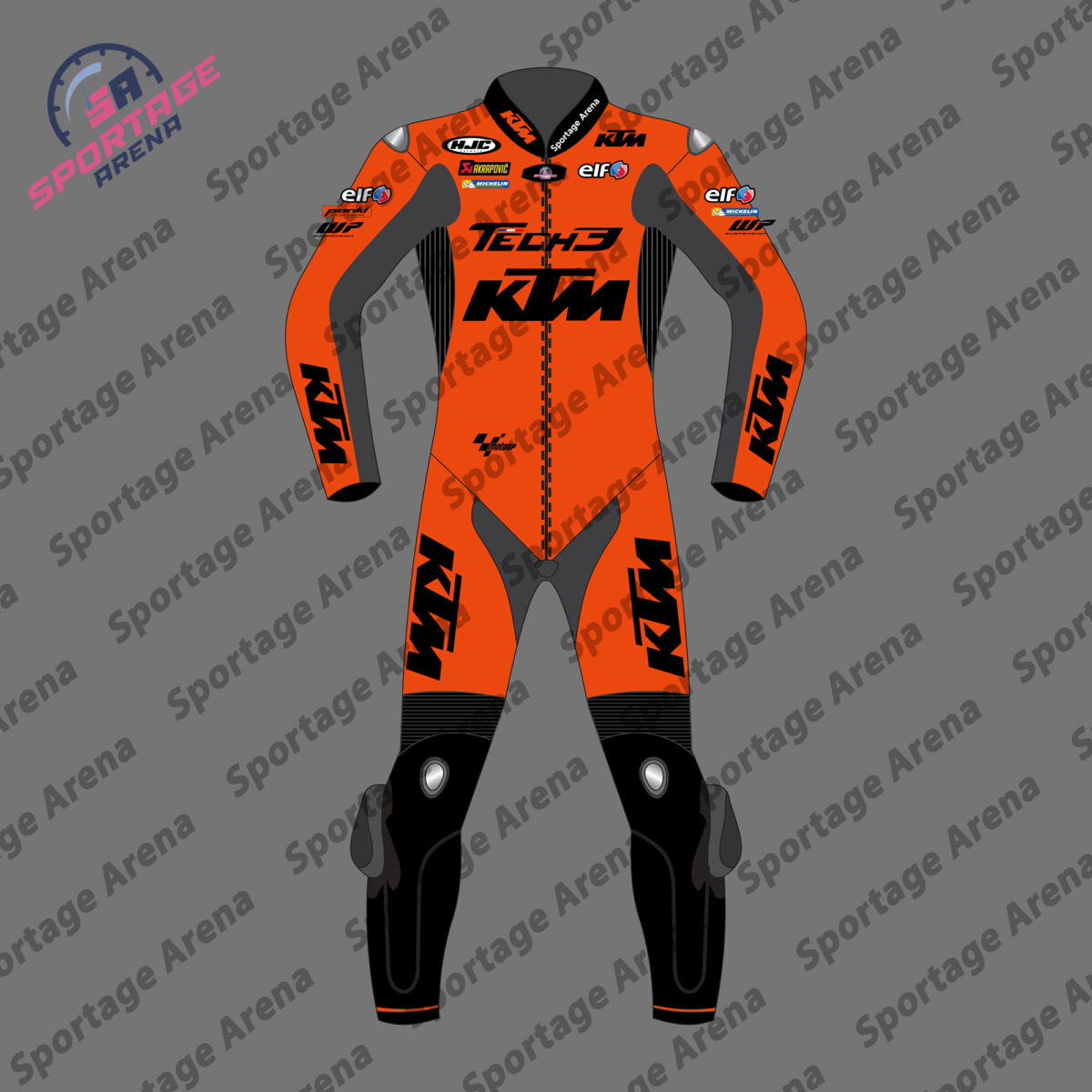 Raul Fernandez Tech3 KTM MotoGP 2022 Motorcycle Leather Racing Suit Front