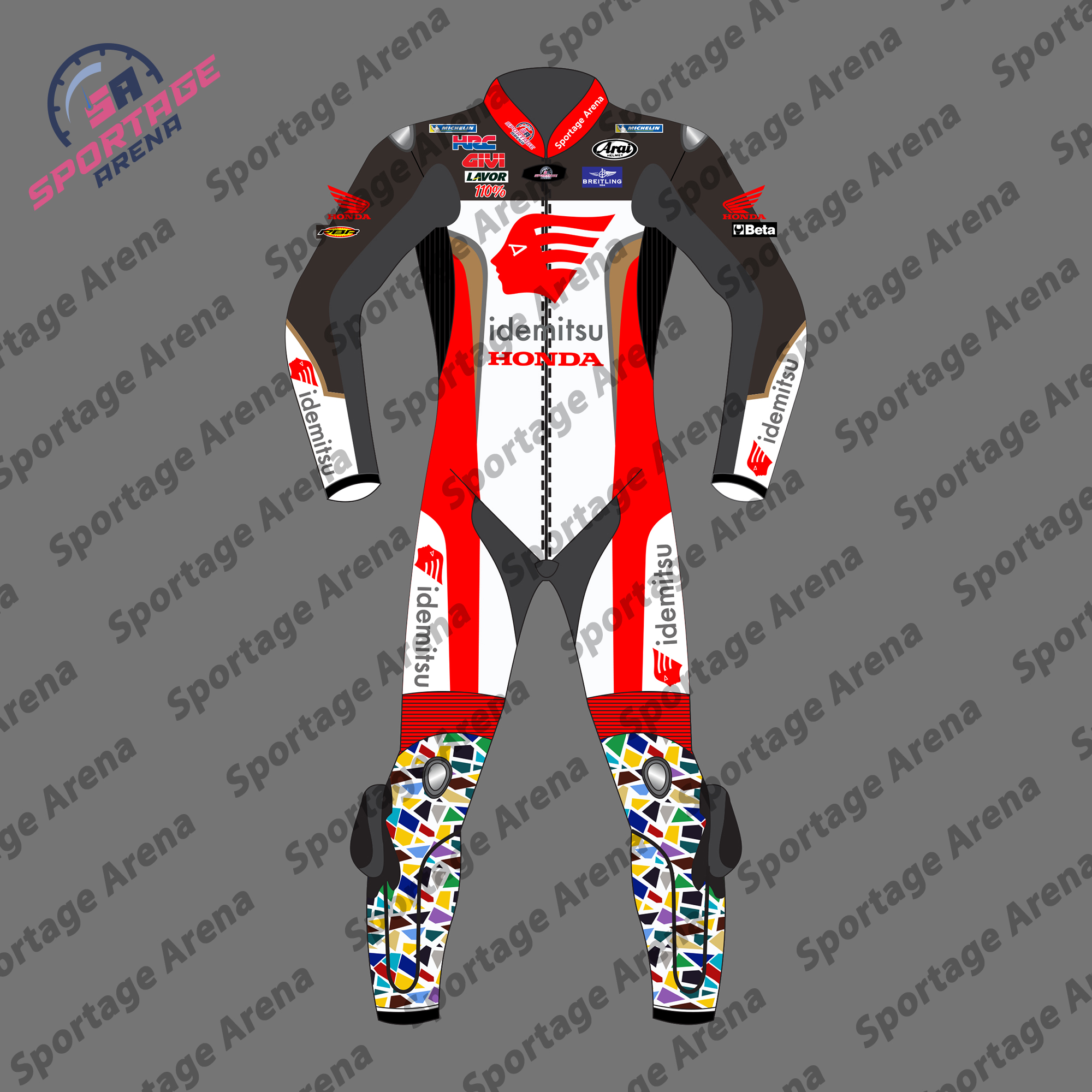 Takaaki Nakagami LCR Honda MotoGP 2022 Race Leather Suit Front Takaaki Nakagami LCR Honda MotoGP 2022 Race Leather Suit Front