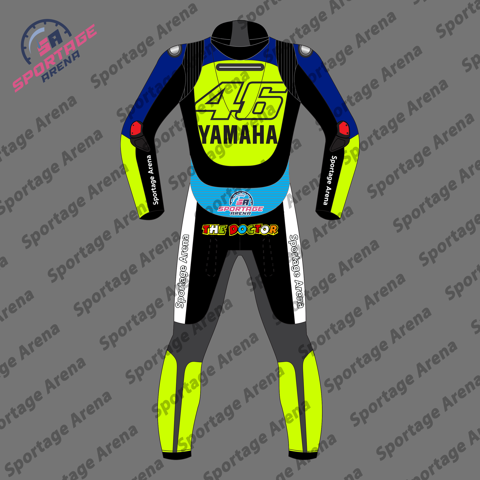 Valentino Rossi MotoGP 2022 Yamaha 46 Leather Riding Suit Back Valentino Rossi MotoGP 2022 Yamaha 46 Leather Riding Suit Back