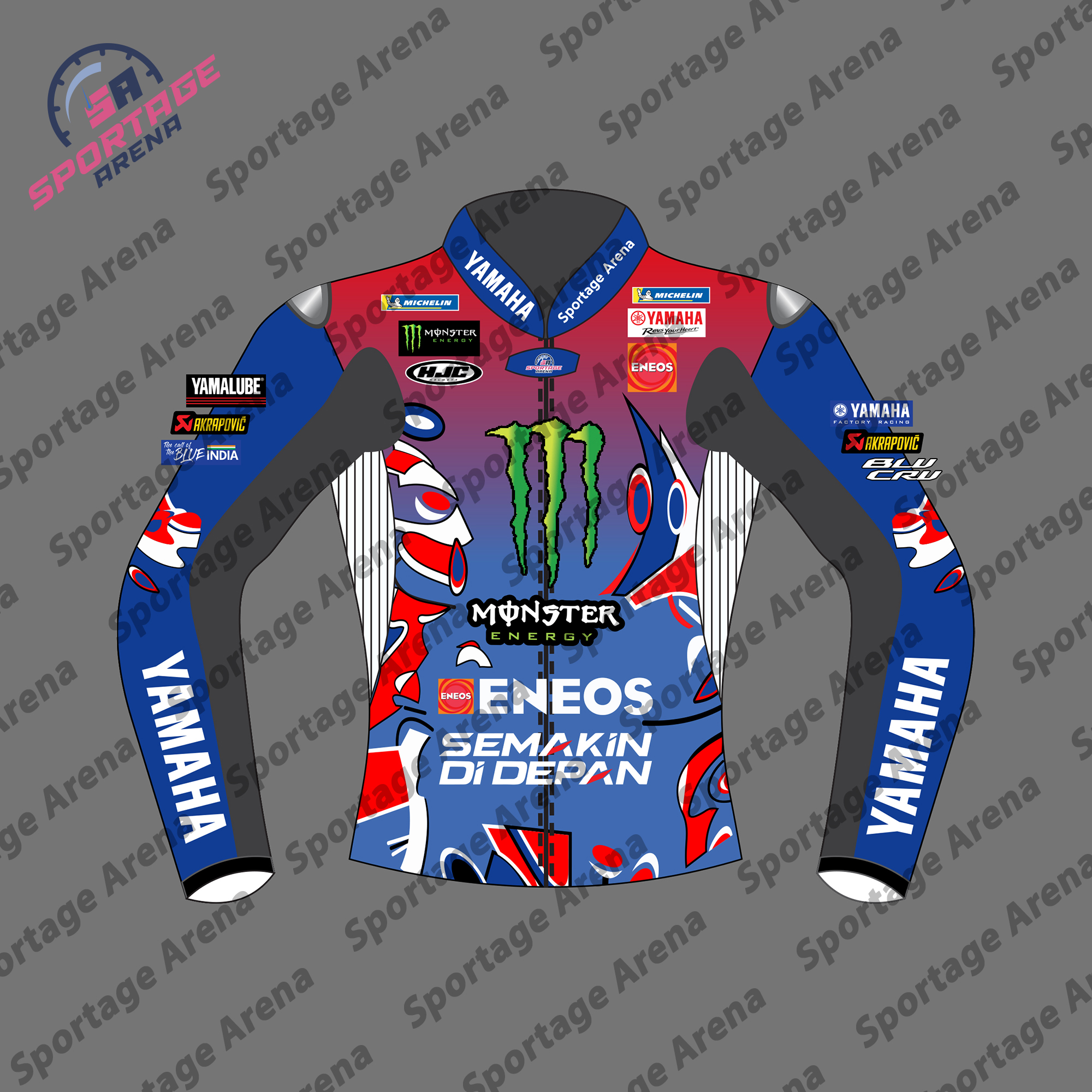 Fabio Quartararo Yamaha 2025 Motorcycle Racing Jacket Front Fabio Quartararo Yamaha 2025 Motorcycle Racing Jacket Front