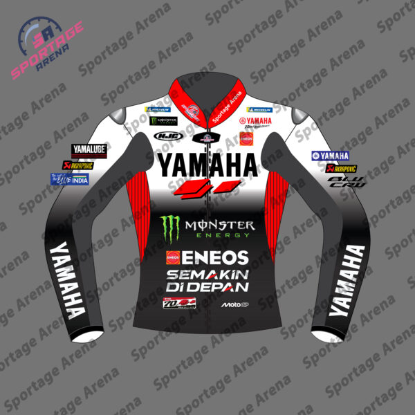 Fabio Quartararo Yamaha 2025 Leather Motorbike Jacket Front