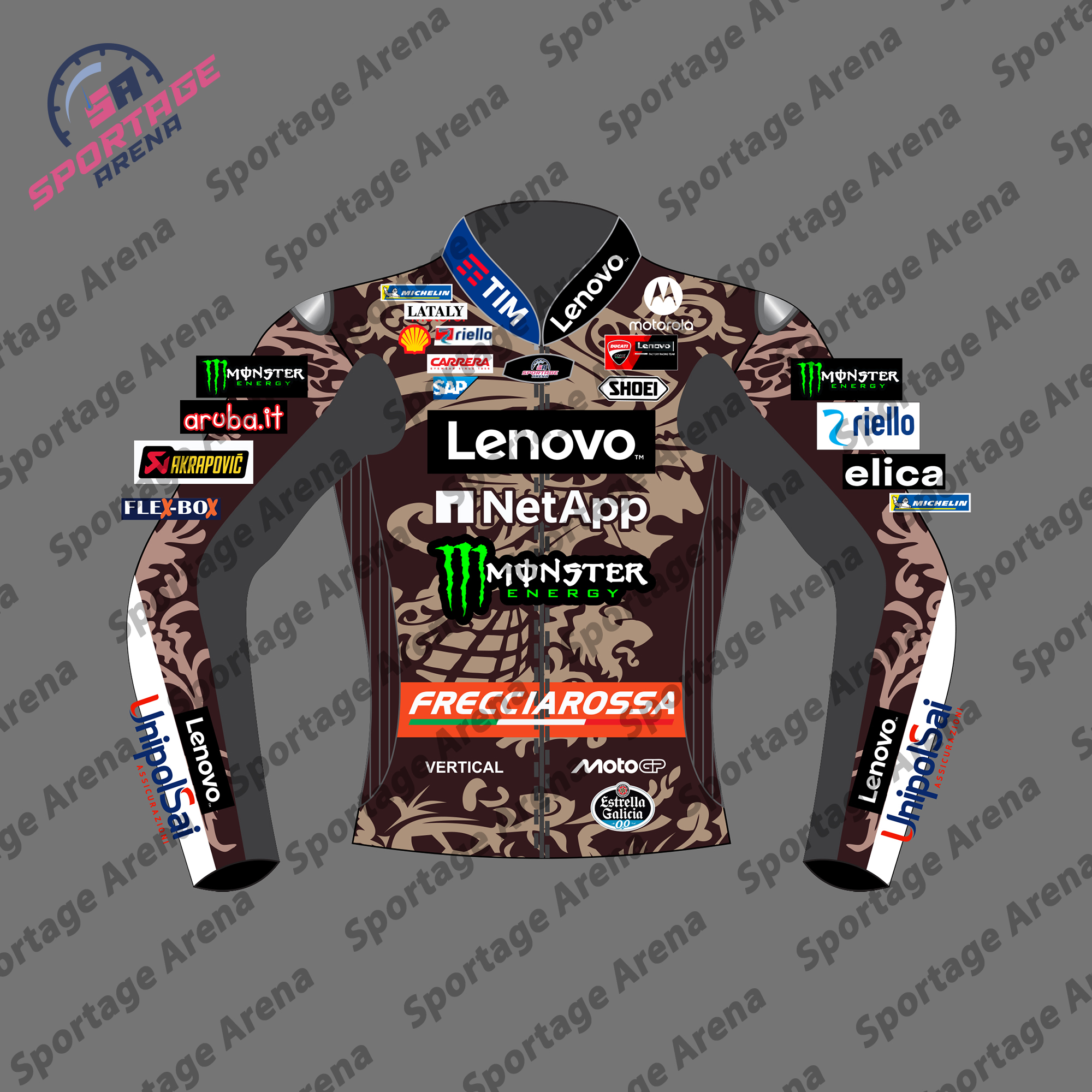 Marc Marquez MotoGP 2025 Ducati Leather Racing Jacket Front Marc Marquez MotoGP 2025 Ducati Leather Racing Jacket Front