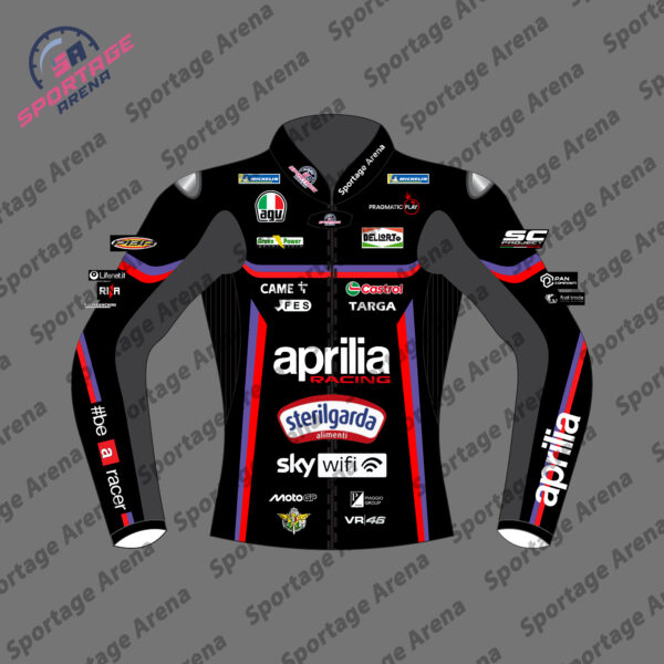 Marco Bezzecchi 72 Motobike 2025 Leather Race Jacket Front