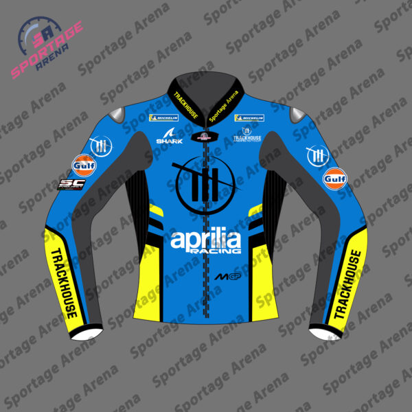 Raul Fernandez Aprilia MotoGP Leather Race Jacket 2025 Front